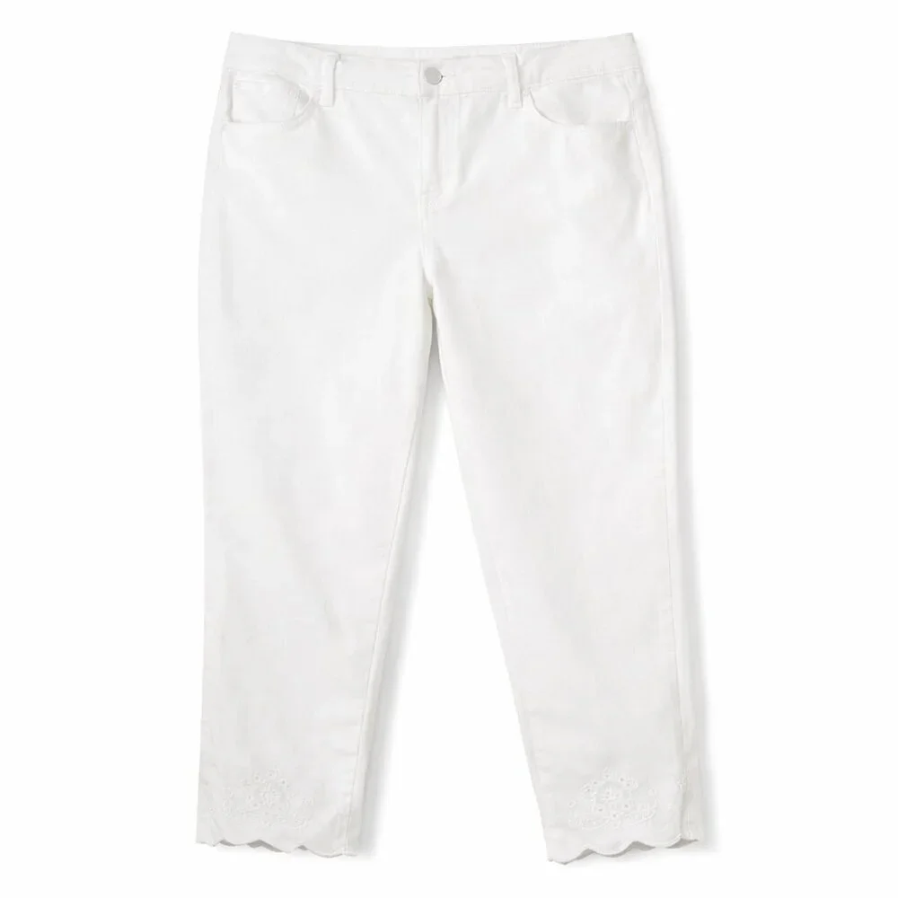 LIZ CLAIBORNE Boyfriend Skinny White Jeans Size 14